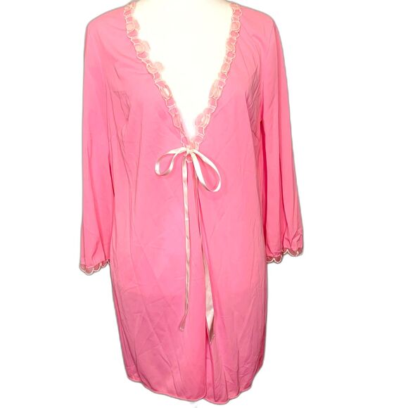 Vintage Venus Robe Pink Trad Wife Classic Nylon Robe Barbie Feminine Fairy Small - Picture 1 of 10